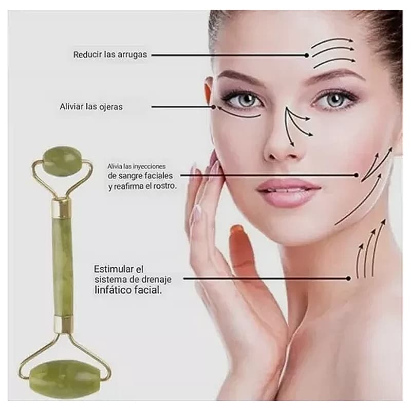 Massajes faciales de rodillo de jade raspando piedra — foto 3