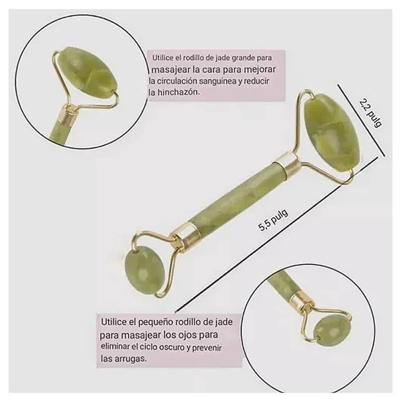 Massajes faciales de rodillo de jade raspando piedra — foto 4