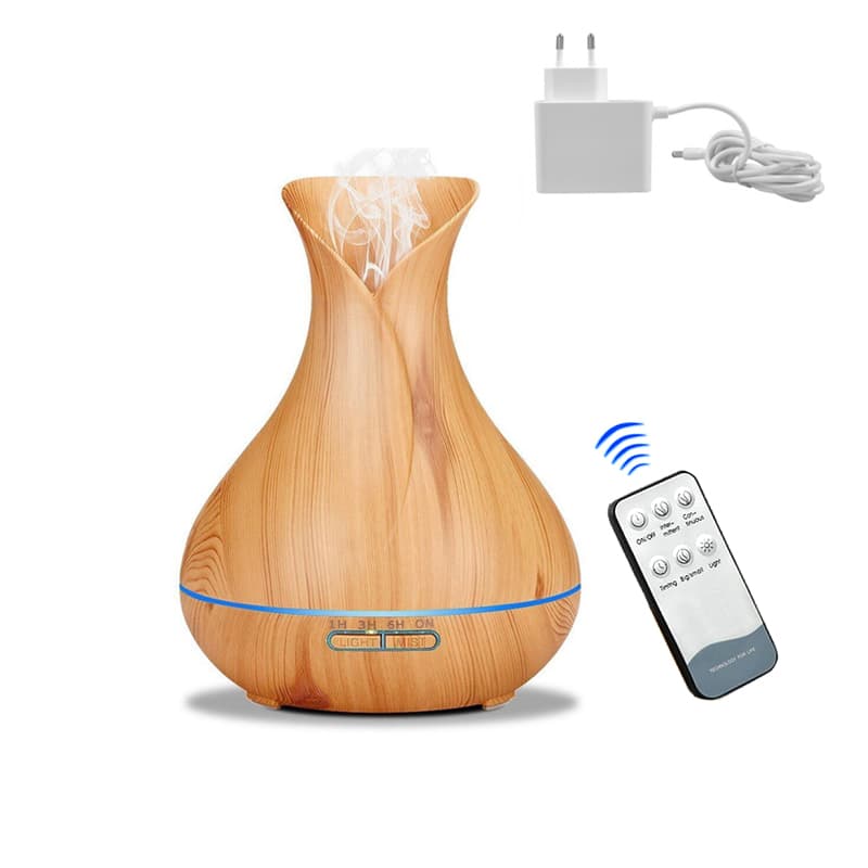 Humidificador ultrasónico de grano de madera superficial con control remoto 500ml — foto 1