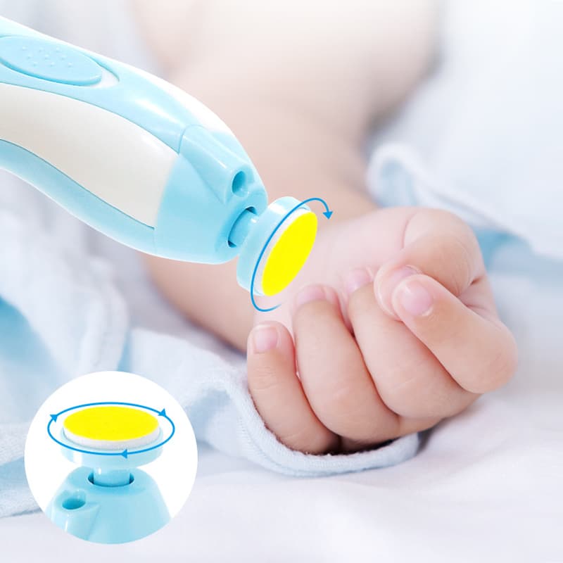 limadora de uñas para bebés con luz LED y baterías AA, de color azul — foto 4