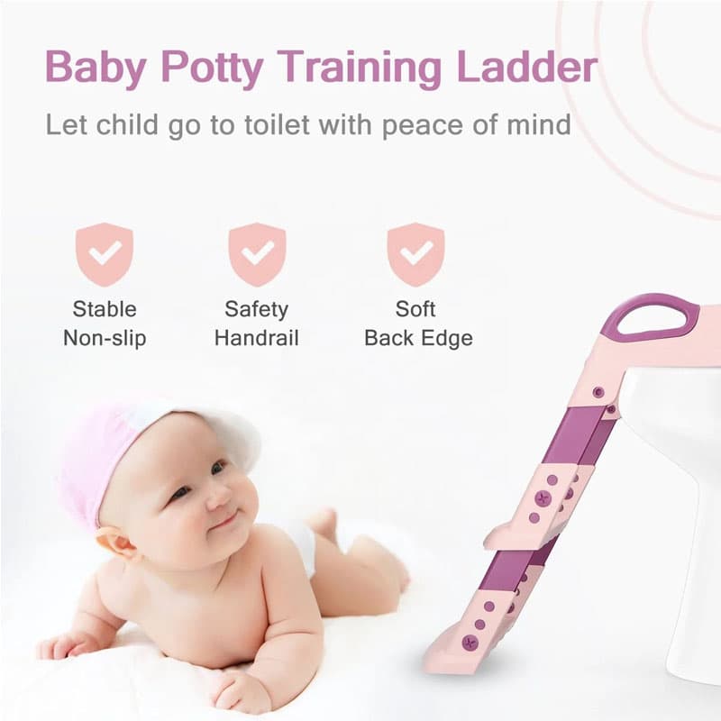 Asiento Adaptador Escalera Inodoro Wc Para Niños Acolchado — foto 2