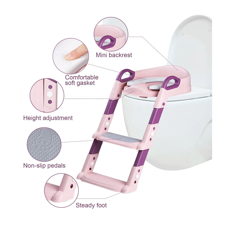 Asiento Adaptador Escalera Inodoro Wc Para Niños Acolchado — foto 4