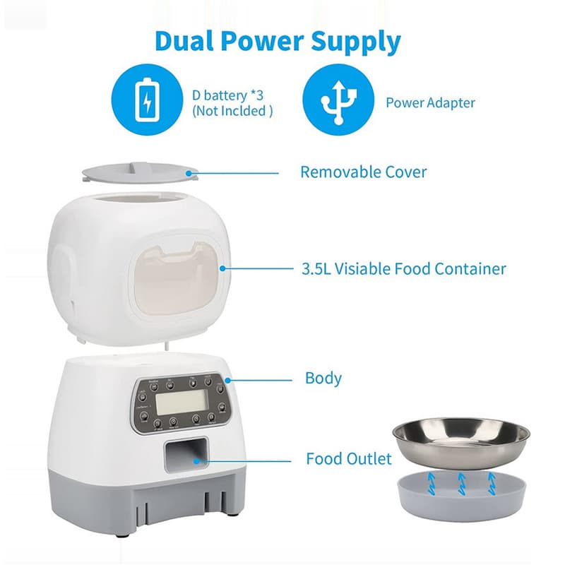 3.5L Robot Alimentador Automático Para Mascotas Dispensador — foto 4
