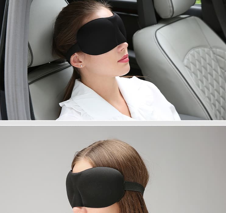 10pcs Nueva máscara de ojos 3D para dormir y viajar negro3D — foto 3