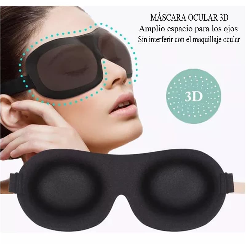 10pcs Nueva máscara de ojos 3D para dormir y viajar negro3D — foto 5