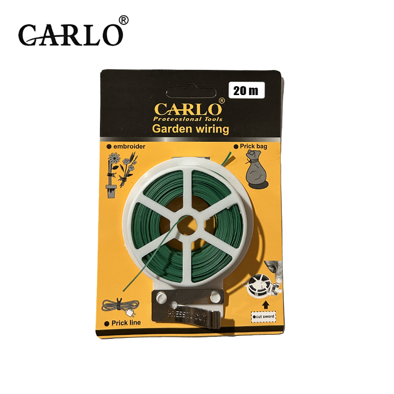 CARLO 20m Rollo Y Cortador De Alambre Green Tie For Plantas De Jardin — foto 8