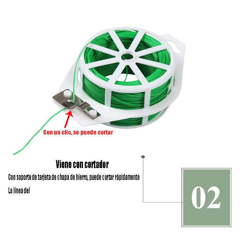 CARLO 30m Rollo Y Cortador De Alambre Green Tie For Plantas De Jardin — foto 5