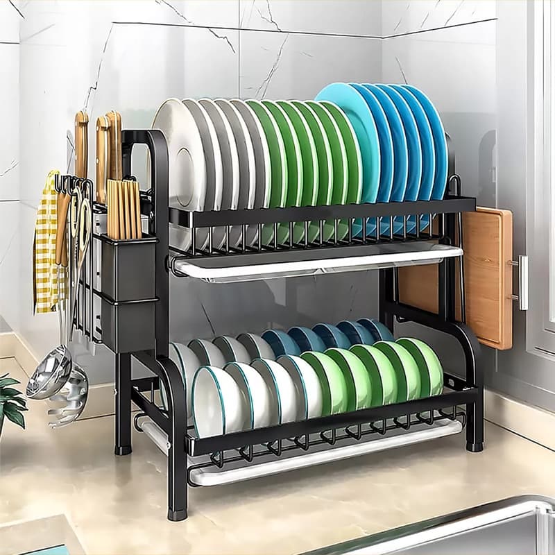 Organizador 39cm Secador Escurridor De Loza Platos 2 Niveles 2 — foto 1