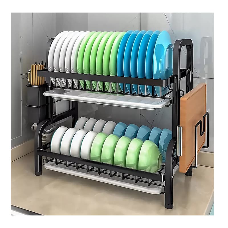 Organizador 39cm Secador Escurridor De Loza Platos 2 Niveles 2 — foto 4