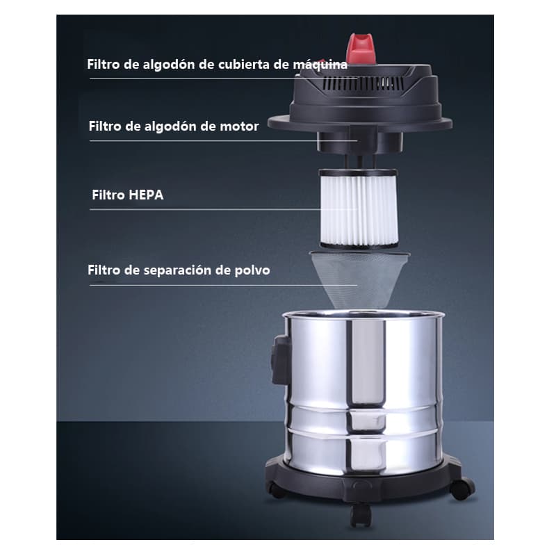 Alila 1500W 20L tubo de acero inoxidable aspirador industrial — foto 2