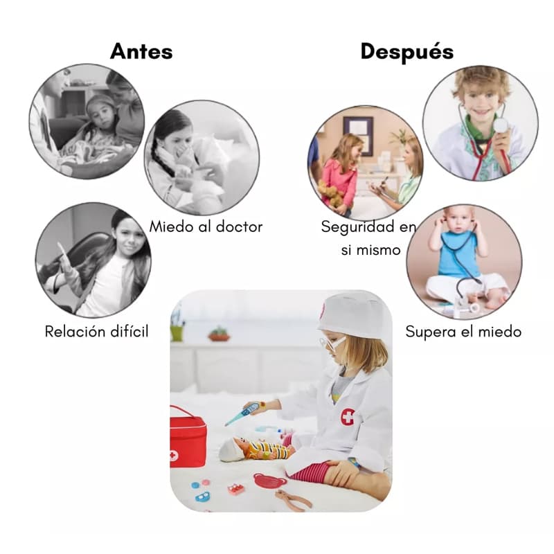 Set Juego De Roles Doctor Juego Madera Niños. — foto 3