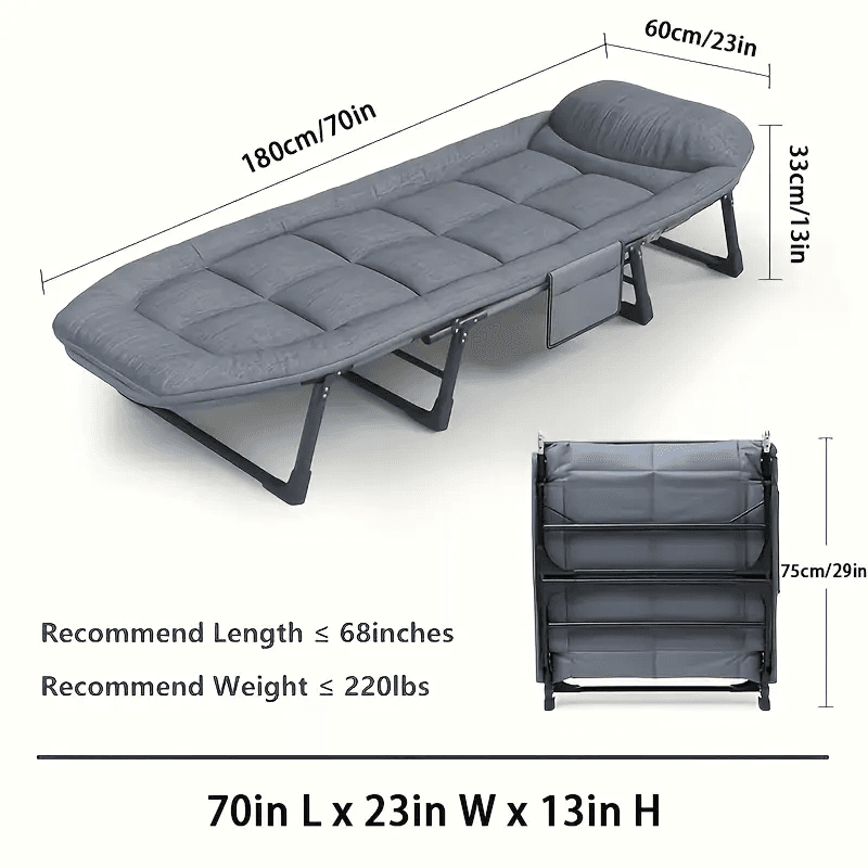 6ajustes de altur Cama Portatil Plegable De Reforzado Con Colchon Desmontable — foto 2