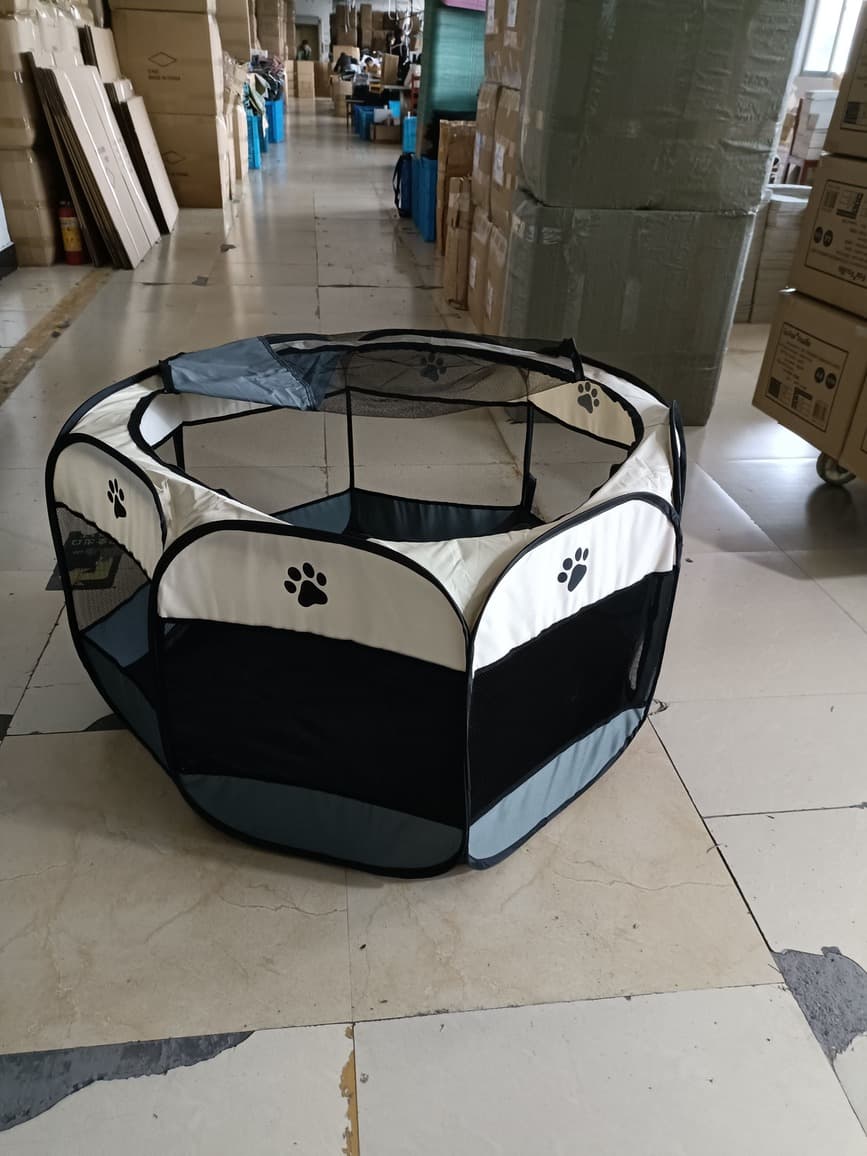 91*58*91cm Corral para mascotas talla XL color blanco y grisXL — foto 7