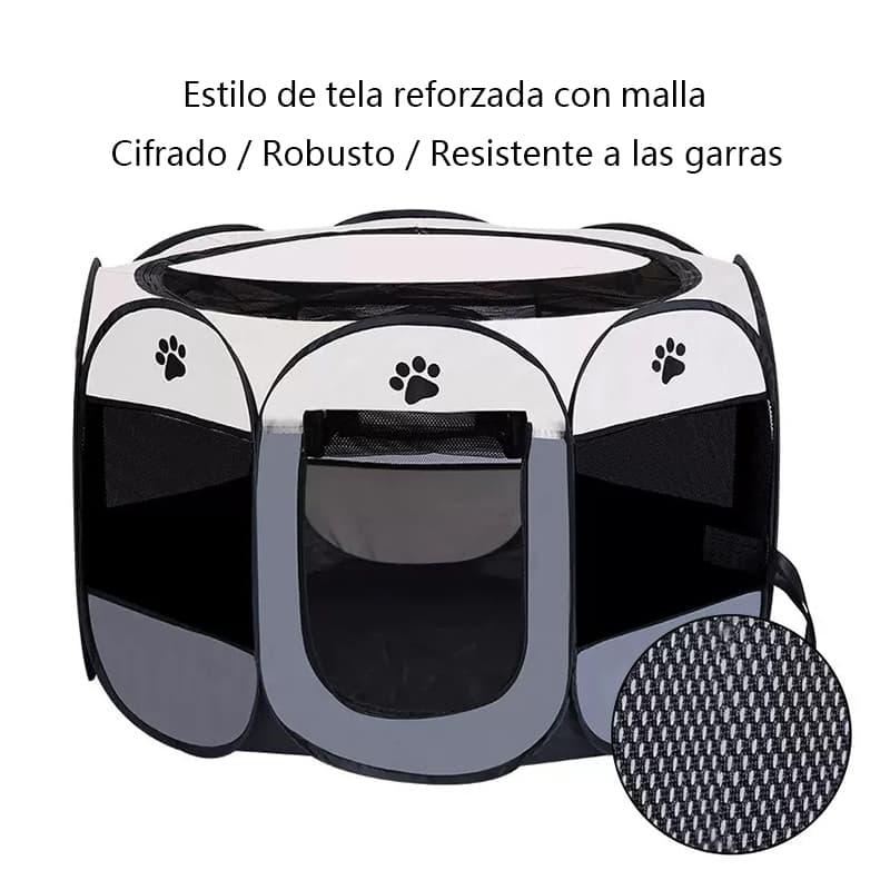 91*58*91cm Corral para mascotas talla XL color blanco y grisXL — foto 3