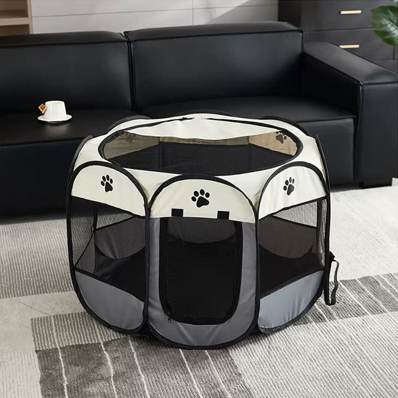 91*58*91cm Corral para mascotas talla XL color blanco y grisXL — foto 5