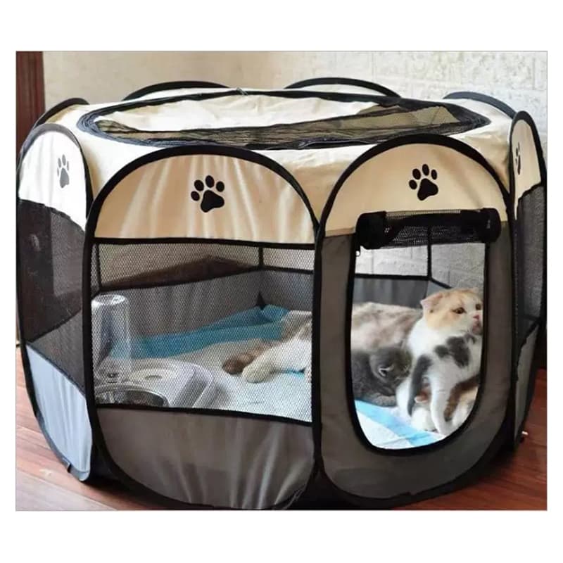 91*58*91cm Corral para mascotas talla XL color blanco y grisXL — foto 4