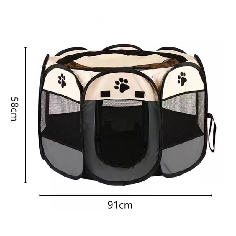 91*58*91cm Corral para mascotas talla XL color blanco y grisXL — foto 2