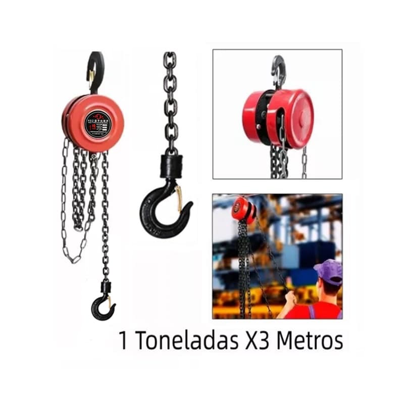 Tecle Polipasto Manual Con Cadena 1 Toneladas X3 Metros 13 — foto 1