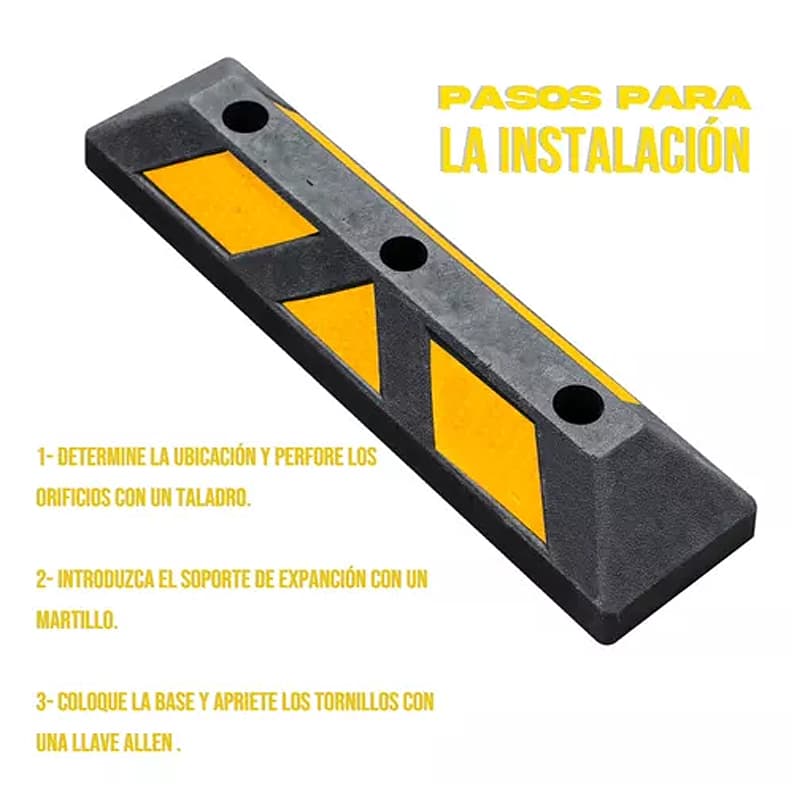 60cm Tope De Estacionamiento Negro Amarillo Parking — foto 4