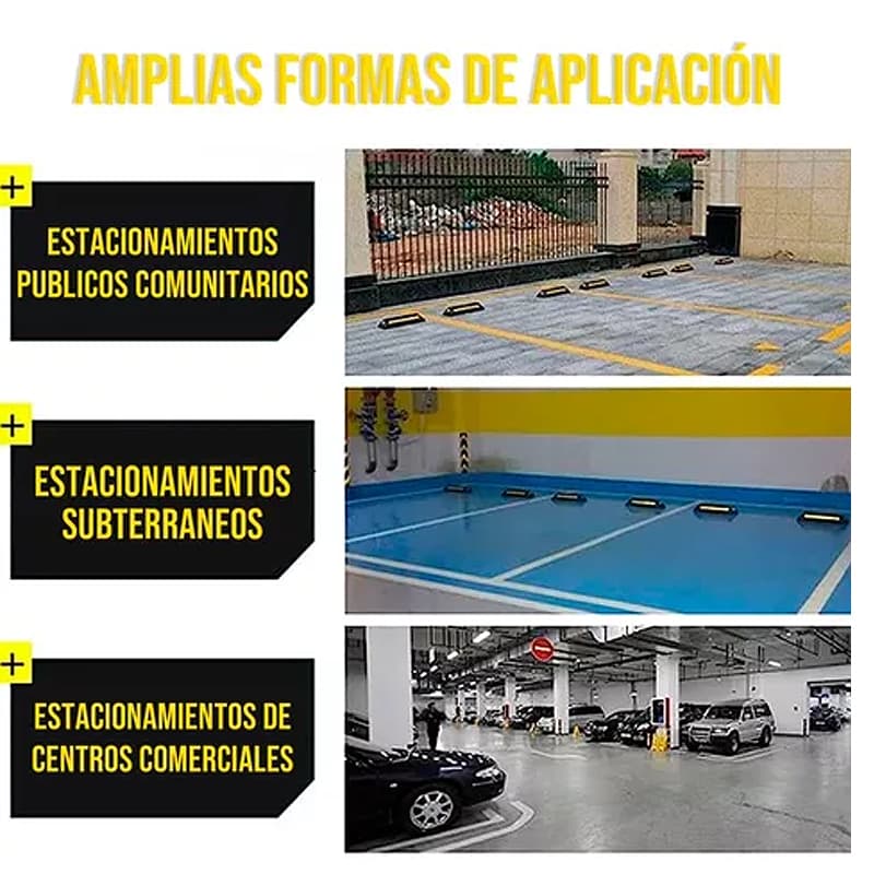 60cm Tope De Estacionamiento Negro Amarillo Parking — foto 5
