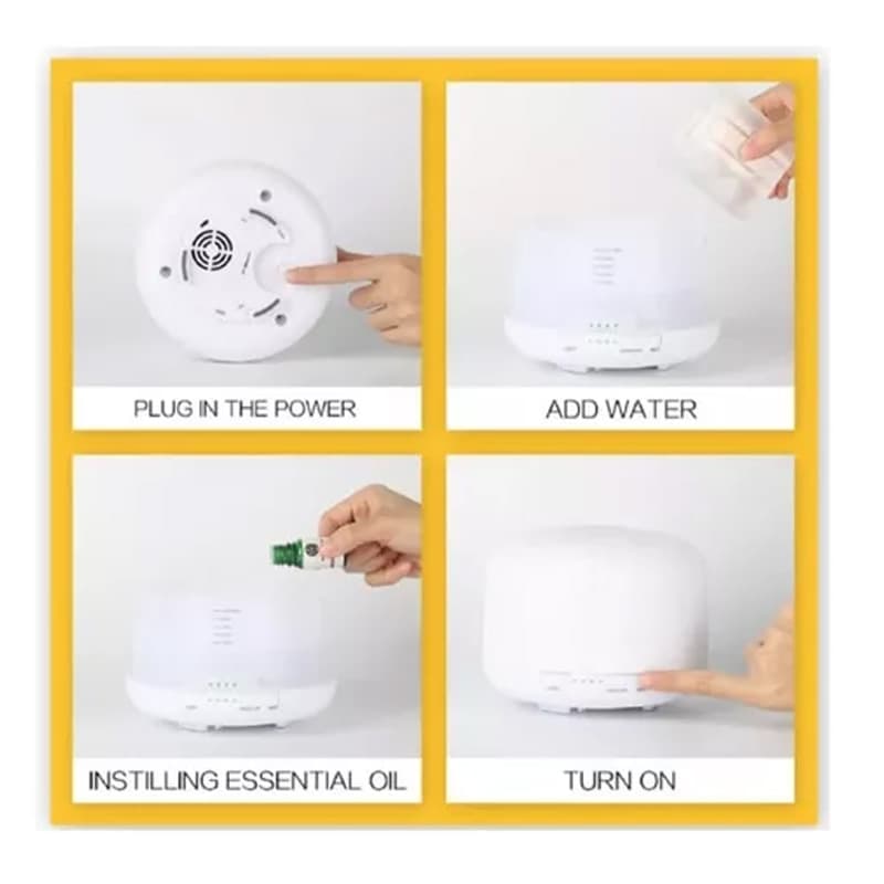 Ultrasónico LED 7 luces de color con control remoto humidificador 500ML LED — foto 6