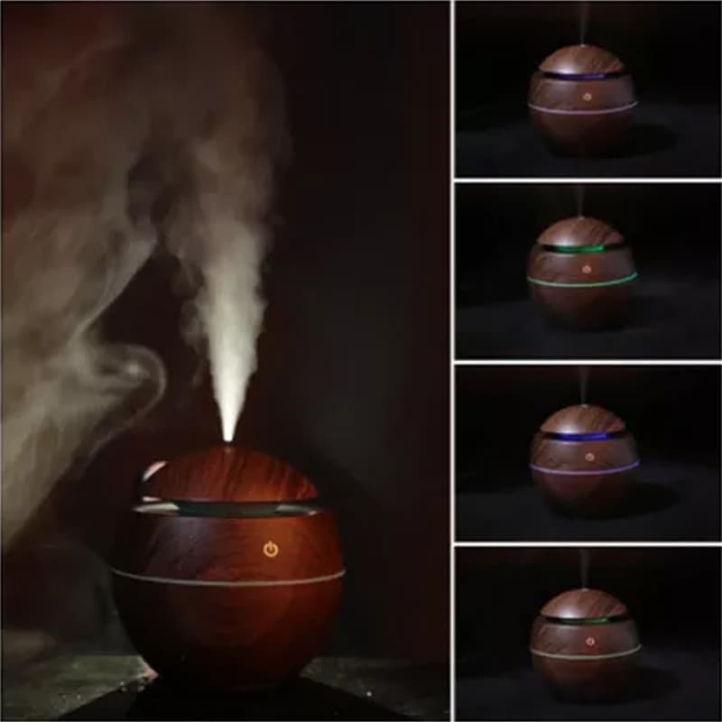 Humidificador purificador de aire difusor exterior madera color madera oscuro 130ML — foto 2