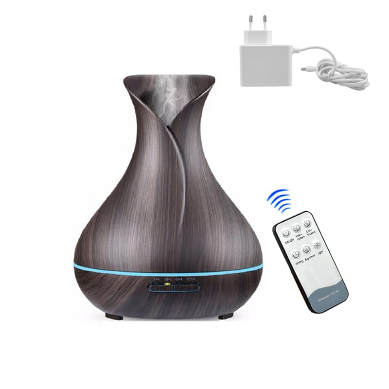 Humidificador ultrasónico de grano de madera superficial con control remoto 500ml — foto 1