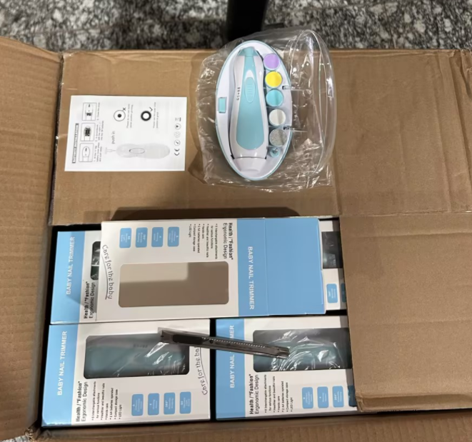 limadora de uñas para bebés con luz LED y baterías AA, de color azul — foto 8