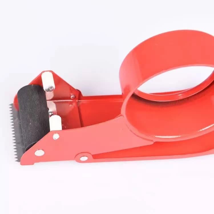 Dispensador Porta Cinta Adhesiva Embalaje Huincha Acero Rojo 4.8CM — foto 3