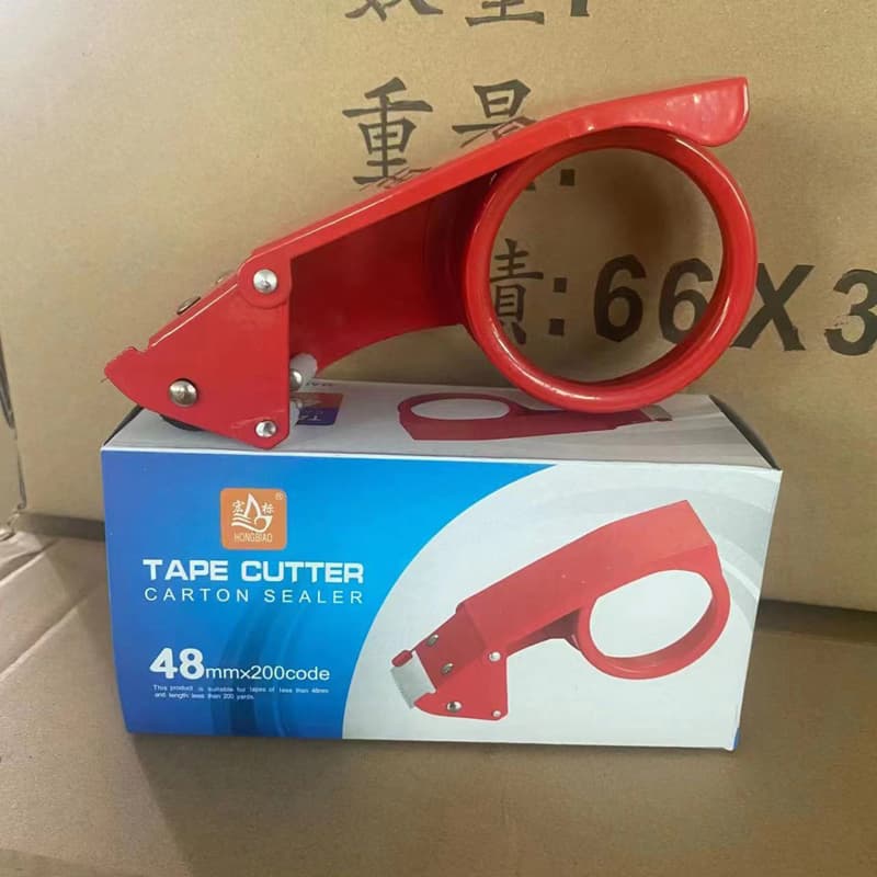 Dispensador Porta Cinta Adhesiva Embalaje Huincha Acero Rojo 4.8CM — foto 4