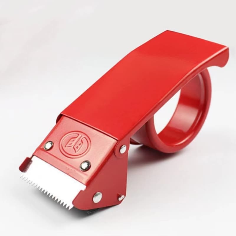 Dispensador Porta Cinta Adhesiva Embalaje Huincha Acero Rojo 4.8CM — foto 1