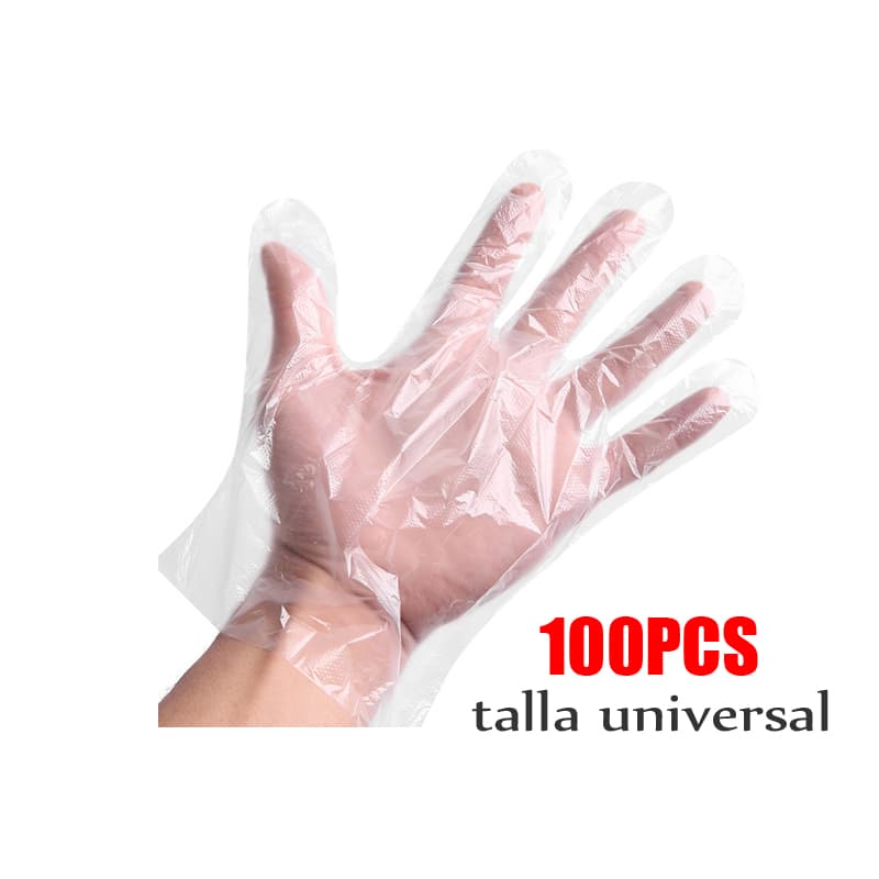 100 guantes de PE transparentes, talla universal 100PE — foto 5
