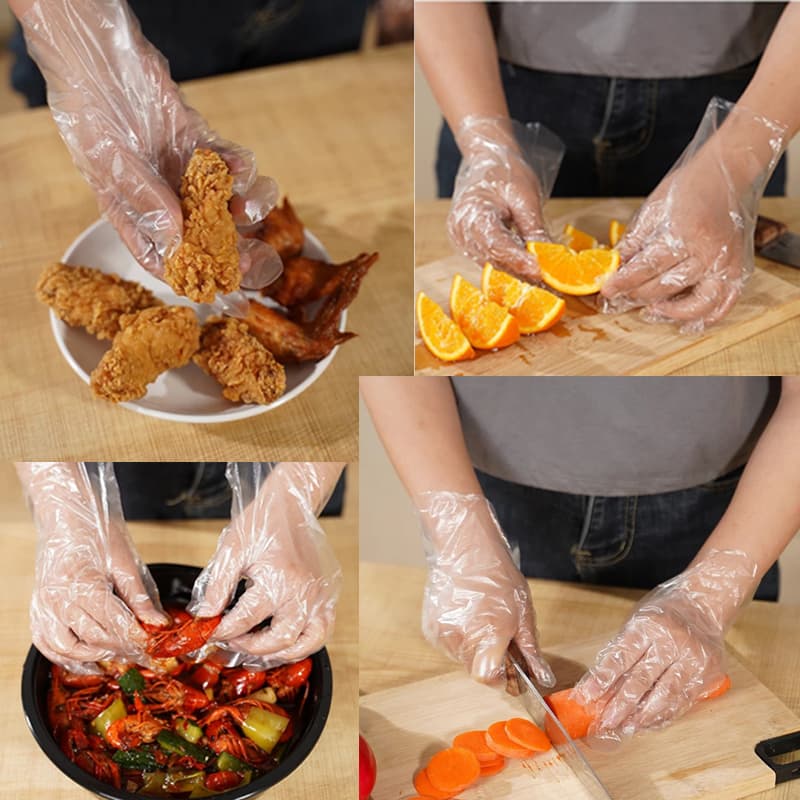 100 guantes de PE transparentes, talla universal 100PE — foto 4