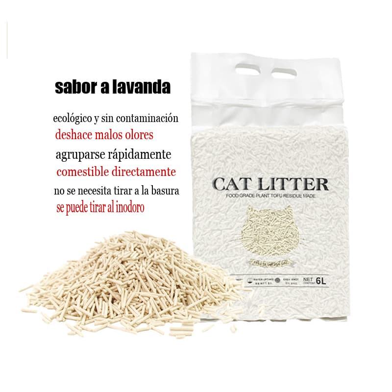 Arena Para Gatos De Tofu (biodegradable/6L 2.2KG)-sabor original — foto 1