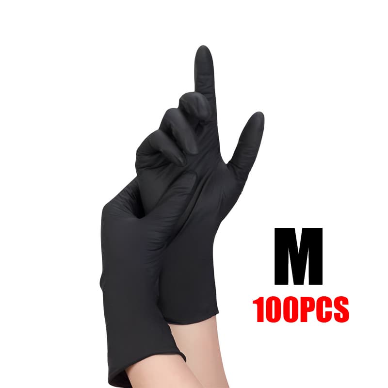Guantes De Nitrilo Caja 100 Unid. Tallas M negro 100M — foto 1