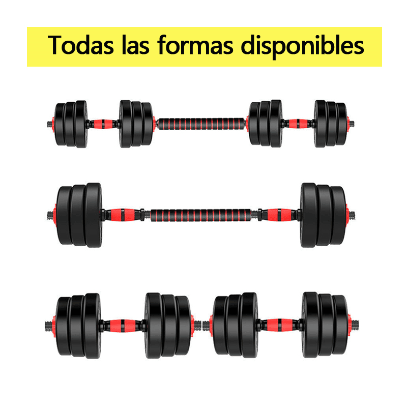Set Mancuernas Y Barra Unibles 20kg Fitness Pesas Ajustables — foto 3