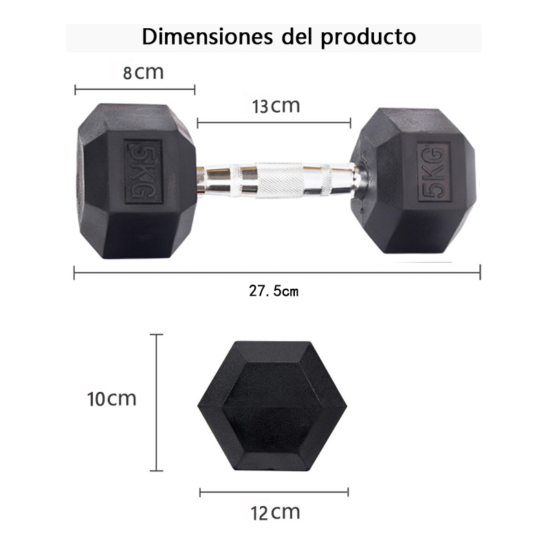 5Kg*2Mancuernas Hexagonal De Engomada — foto 2