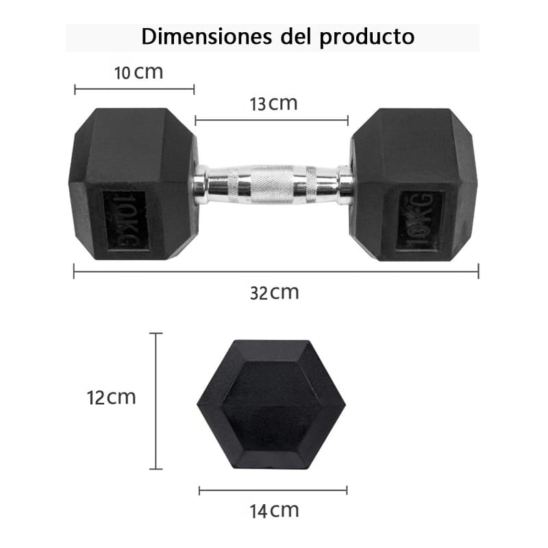 10Kg*2 Mancuernas Hexagonal De Engomada — foto 2