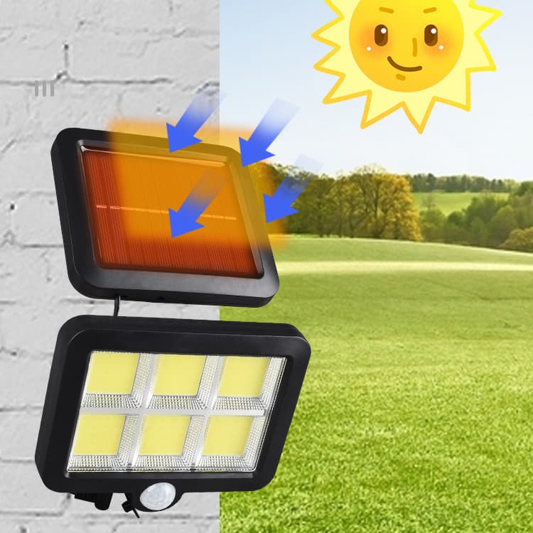 Lámpara Led Solar Con Sensor De Movimiento 6cob — foto 1