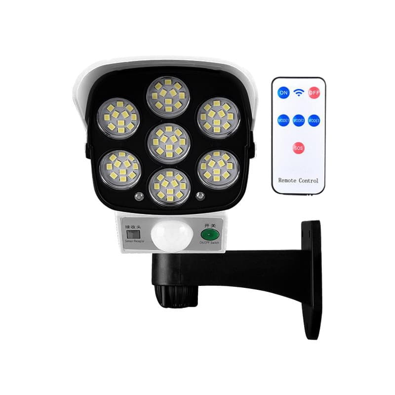 Foco Solar Simula Camara De Seguridad Sensor De Movimiento Color Blanco — foto 3
