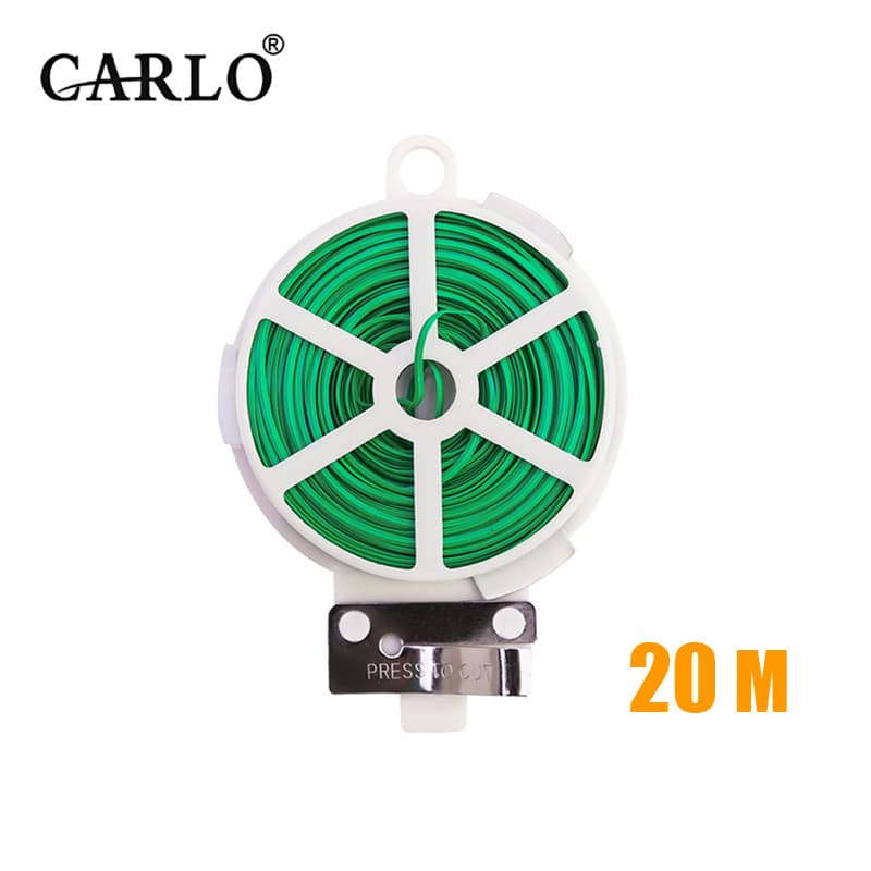 CARLO 20m Rollo Y Cortador De Alambre Green Tie For Plantas De Jardin — foto 7