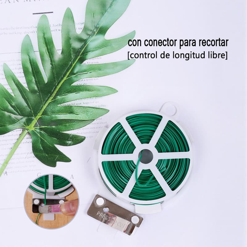 CARLO 50m Rollo Y Cortador De Alambre Green Tie For Plantas De Jardin — foto 2