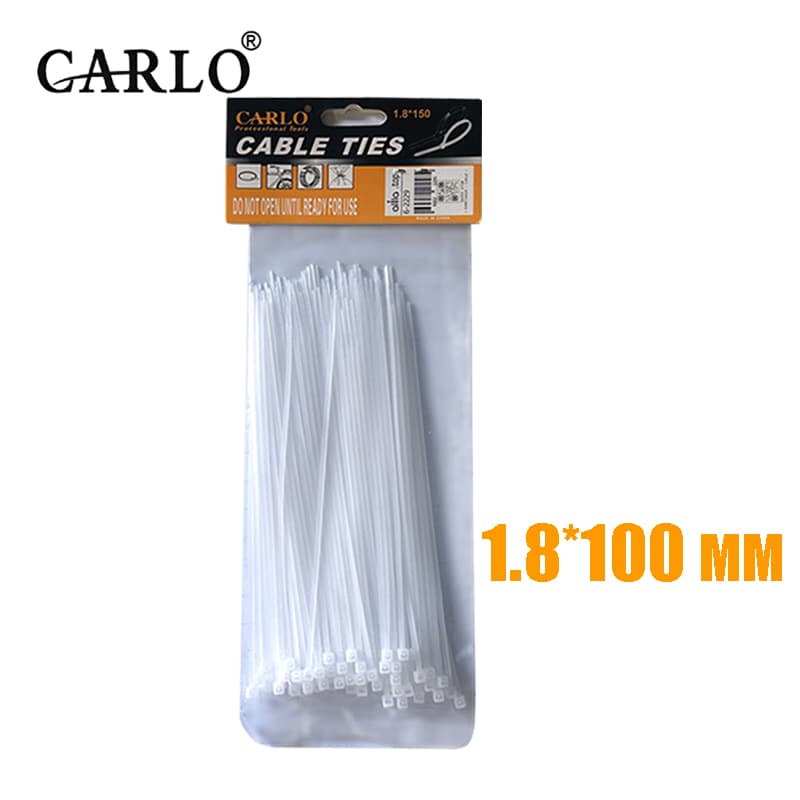 CARLO 1.8 Mm X 100 Mm Bolsa X 100 Precinto Plastico Prensacables Color Blanco — foto 8