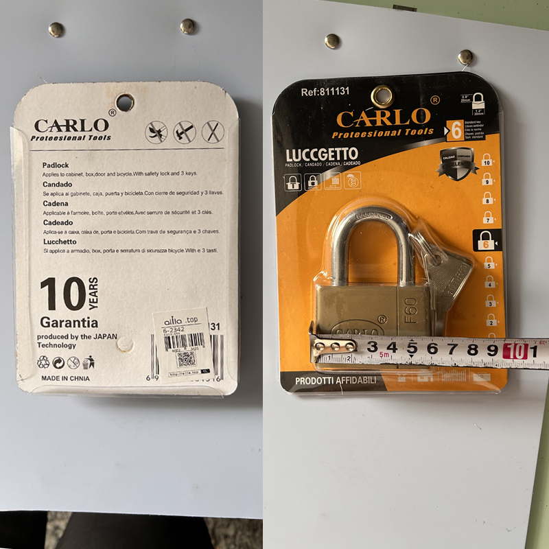 CARLO Candado dorado de 60MM — foto 3