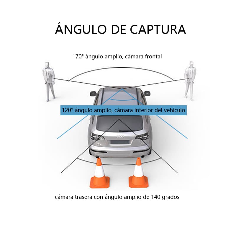 Cámara Para Auto 3 En 1 Frontal Trasera Y Tablero 1080p Hd — foto 5