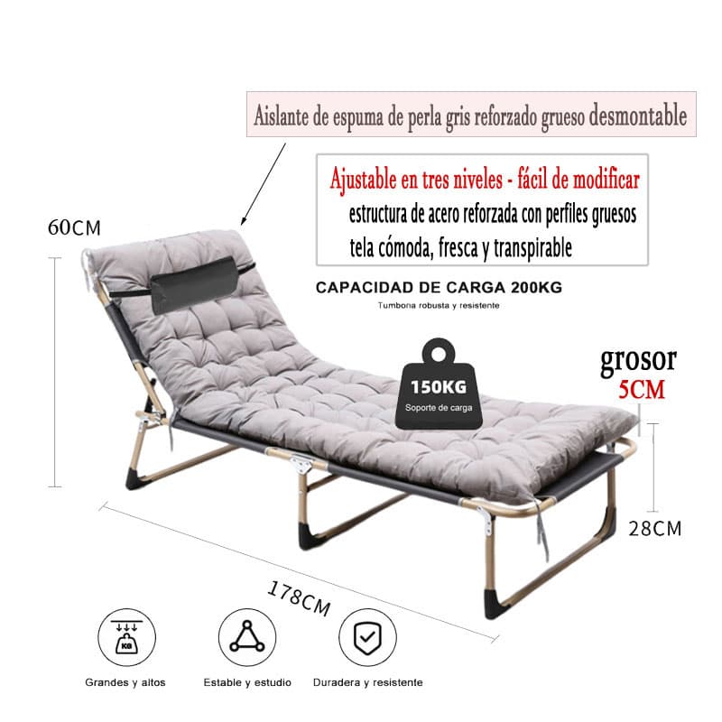 3ajustes de altur Cama Portatil Plegable De Reforzado Con Colchon Desmontable — foto 1