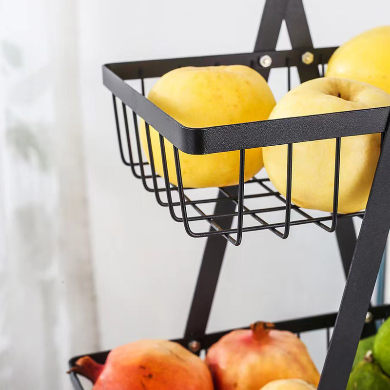2 NivelesNegro Frutero De Mesa Canasto Para Frutas Cocina Hogar — foto 2