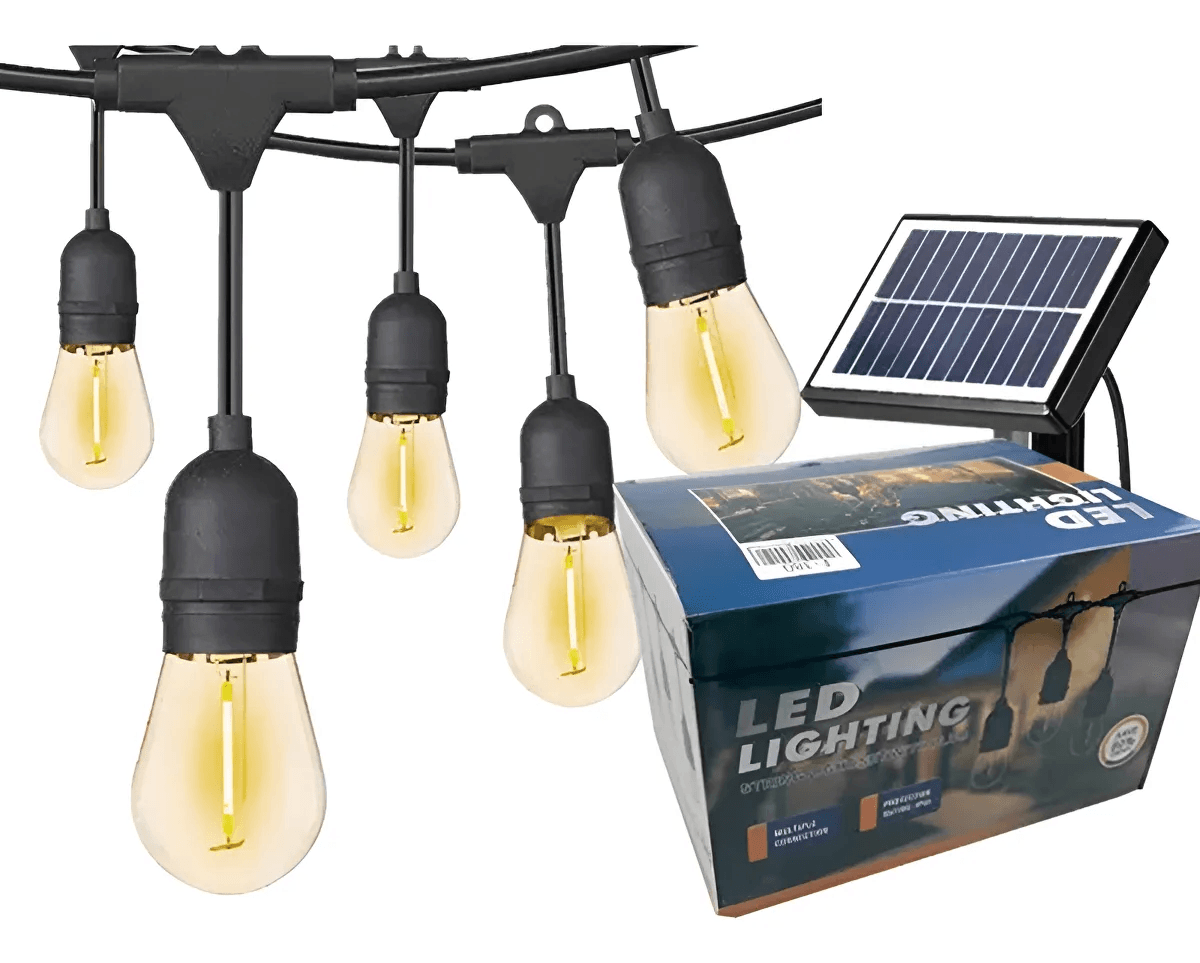 10M Guirnalda Solar Exterior Homely Vintage E27 Impermeables — foto 1