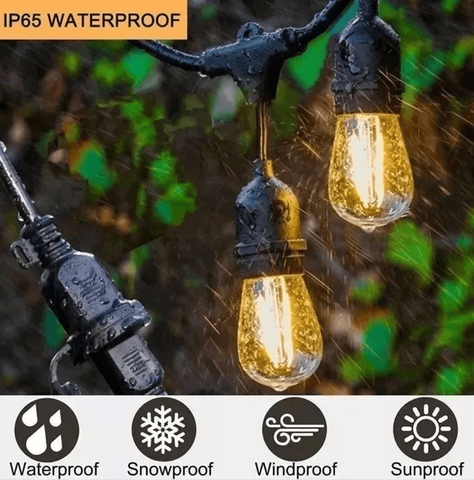 10M Guirnalda Solar Exterior Homely Vintage E27 Impermeables — foto 7