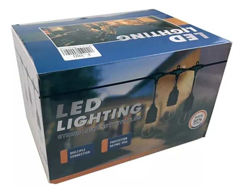 10M Guirnalda Solar Exterior Homely Vintage E27 Impermeables — foto 3